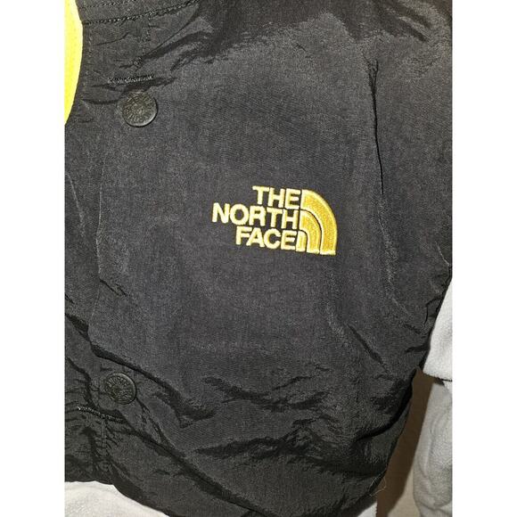 The North Face Men’s Small Half Zip Black Cream Yellow Fleece Jacket Pockets - Picture 3 of 11